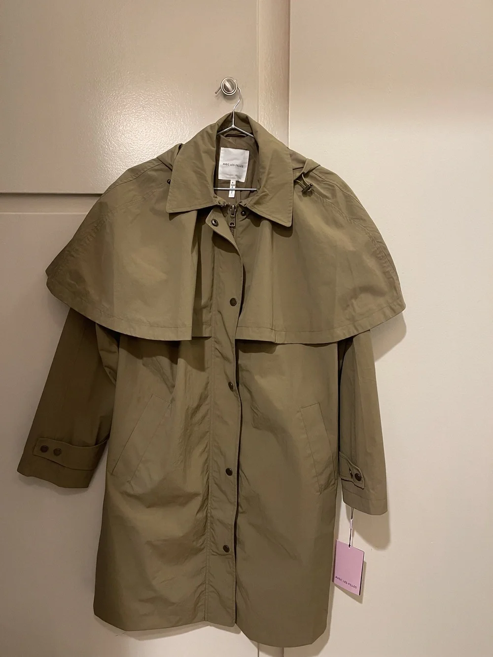 Avec Les Filles Hooded Cape Raincoat - Picture 1 of 7